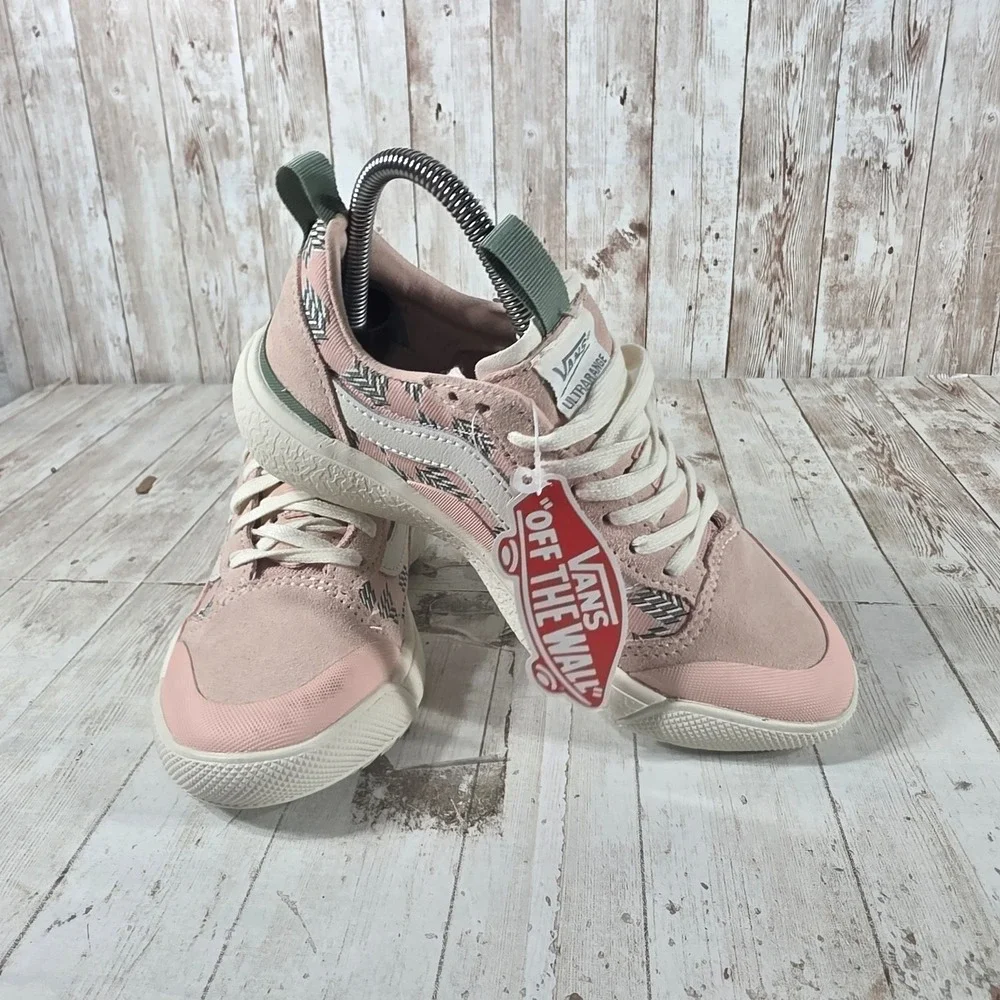 Vans UltraRange EXO Pink Green Geometric Suede Canvas Sneakers Womens 5.5 721356